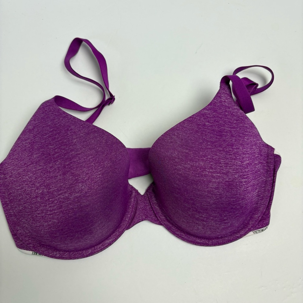 Victoria's Secret Purple Underwire Bra with Molded Cups Uplift Semi Demi 32DD